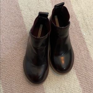 Zara Burgundy Girls Boots sz 26